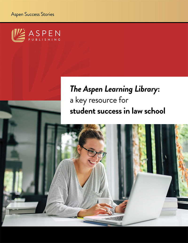 Aspen Success Story cover with text overlay that reads, 'Aspen Learning Library: A key resource for student success in law school'
