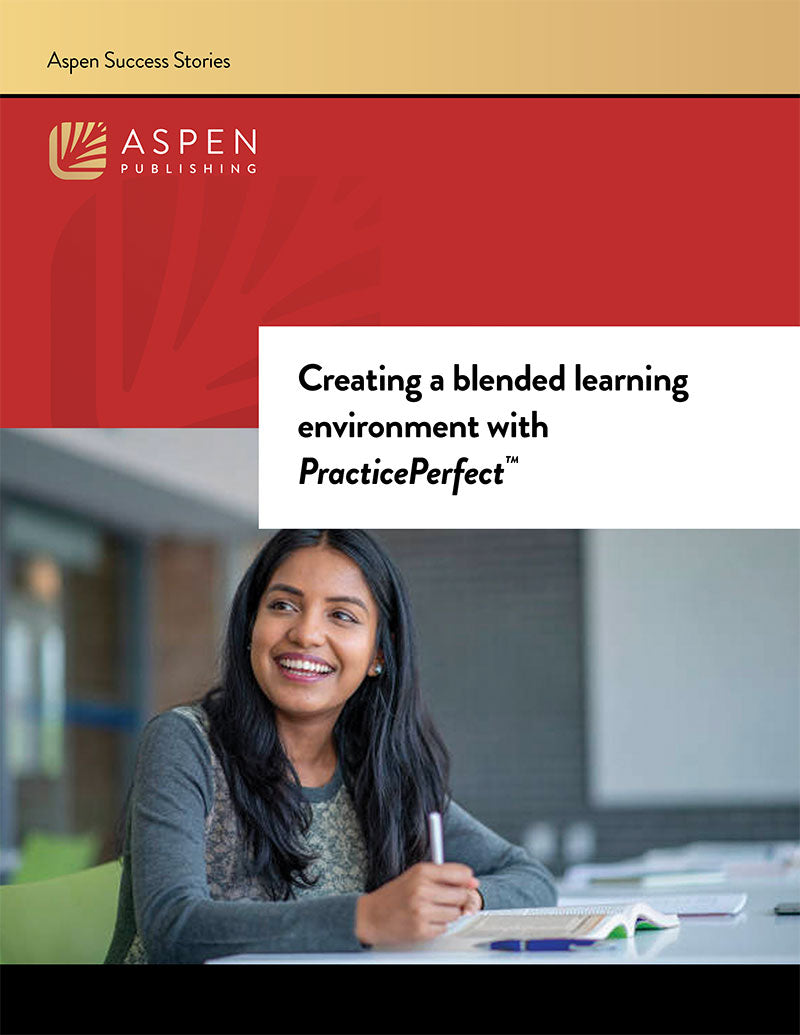 Aspen Success Story cover with text overlay that reads, 'Creating a blended learning environment with PracticePerfect™'.