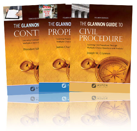 Three book covers of Glannon Guides