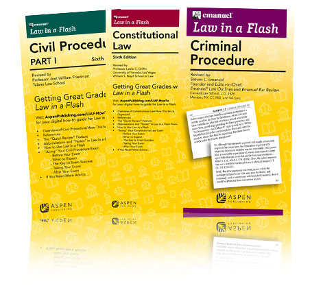 Three product covers of Law in a Flash