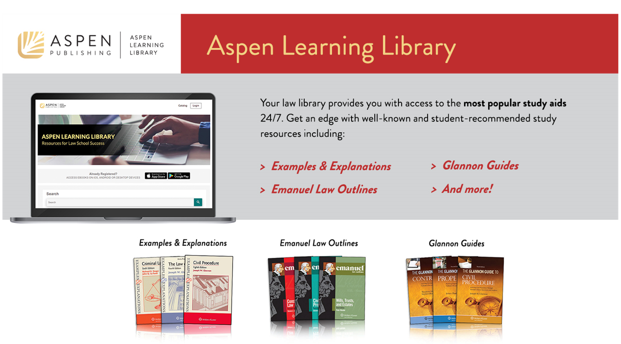 Aspen Learning Library Law School Study Aids postcard image
